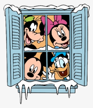 Winter Clipart Minnie - Mickey Mouse Window Clipart