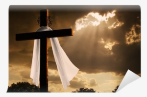 Dramatic Lighting On Easter Cross As Storm Clouds Break - Jesus Crucified Good Friday