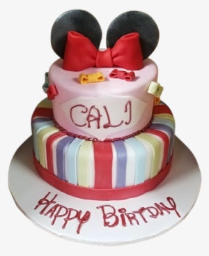 Minnie Mouse Bow Tiered Cake - Minnie Mouse