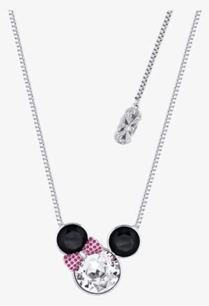 White Gold Plated Large Minnie Mouse Necklace