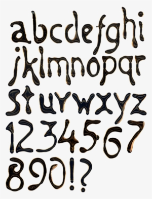 Black Liquid 3d Food Font - Transparent Extravagant Alphabet Png