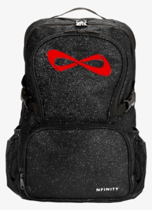 Black Sparkle Nfinity Backpack With Teal Logo