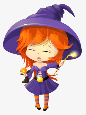 Cute Purple Witch Transparent Clipart M=1410821280 - Cute Witch Clipart Transparent