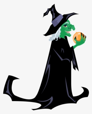 Holidays Halloween Green Witch With Orb - Green Witch Clipart