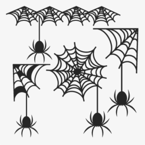Spiderweb Set Svg Scrapbook Cut File Cute Clipart Files - Spider From Web Svg