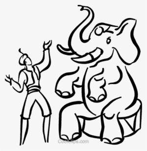 Elephant Circus Act Royalty Free Vector Clip Art Illustration - Elephant