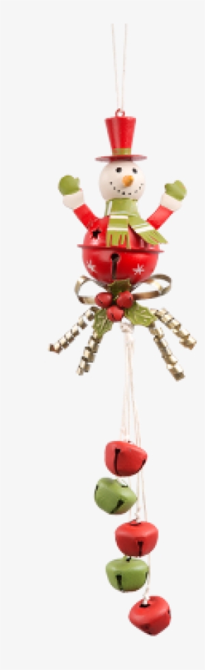 Snowman With Jingle Bells - Christmas Ornament