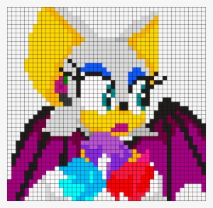 Rogue The Bat From Sonic Adventure 2 Perler Bead Pattern - Sonic 2 Perle Bead