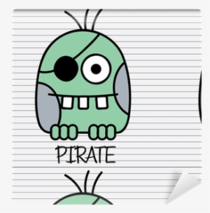 Little Funny Green Monster Pirate With Eye Patch Wallpaper - Eyepatch