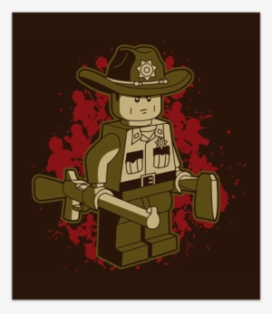 Adhesive Poster Rick Grimes Lego - Sticker