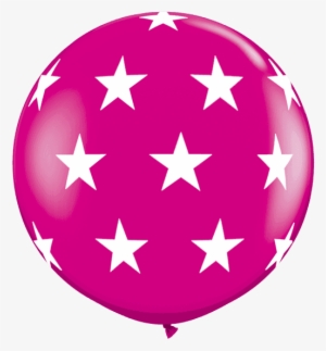 2 X 3' Wild Berry Big Stars A Round Giant Qualatex - 12" Quick Link Dark Blue With Stars Latex Balloons