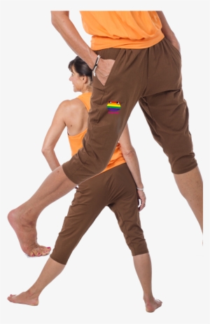 Track Pant Knee Length,with Cute Frog♥ - Brown Knee Length Pants