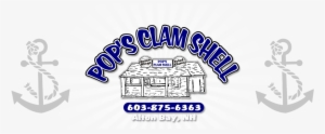 Pop's Clam Shell - Cafepress Navy Blue Nautical Boat Anchor Illustrati