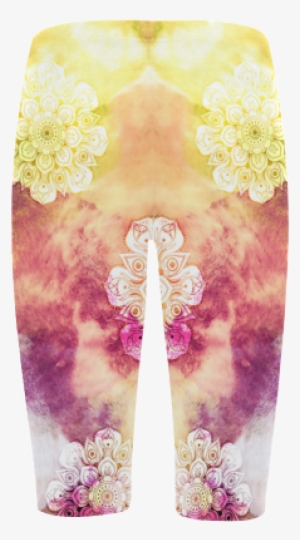 Watercolor Lotus Mandala Pattern - Leggings