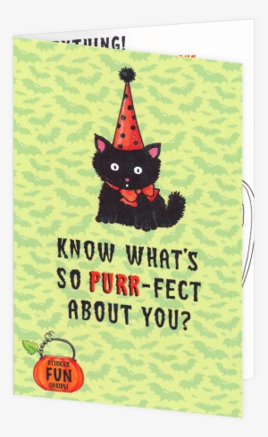 Black Cat Halloween Greeting Card - Greeting Card