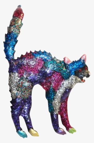 Jj Glitter Enamel Scaredy Cat Brooch - Bobcat