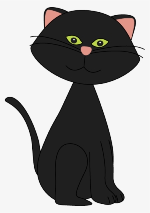 Skinny Black Cat Clip Art - Big Black Cat Clipart