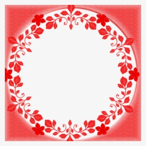 Red Circle Frame With Flowers - Floral Round Frame Png