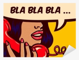 Pop Art Style Comic Book Panel With Girl Talking Nonsense - Pop Art Comic Table Book