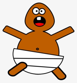 Excited African -american Baby In White Diaper Svg