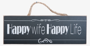 Hanging Wooden Happy Wife Sign - Shabby Chic