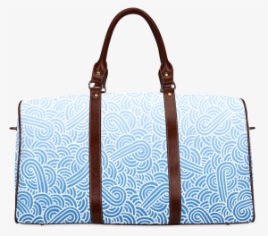 Ombre Blue And White Swirls Doodles Waterproof Travel