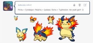 Daftcrisis Pichu Pikachu Raichu Typhlosion Quilava - Sprite