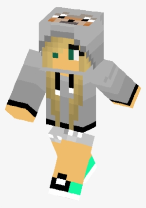 Wolf Girl With Green Eyes Skin - Wolf Girls Minecraft Skin