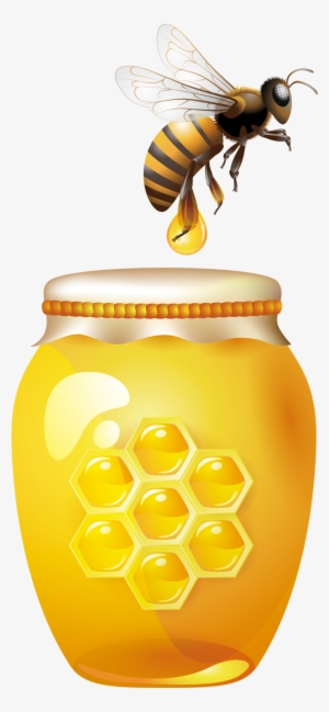 Bee Honey Jar Clip Art - Honey Bee Jar