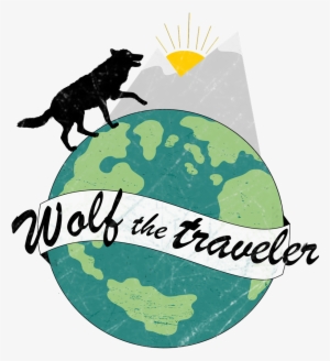 Wolf The Traveler - Art Print: Pashabo's Vintage Earth Day Poster. Cartoon