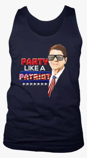 Party Like A Patriot Ronald Reagan Funny Usa 4th Of - T-shirt