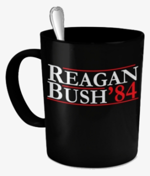 Reagan Bush '84 Black Mug - Ate Some Pie Mug - Black 11oz Quality Ceramic - Math
