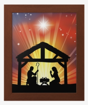 Traditional Christian Christmas Nativity Scene Framed - Christmas Day Images Religious