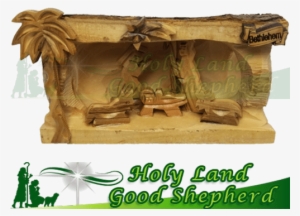Olive Wood Handicrafts Holy Land Good Shepherd Nativity - Mother Of Pearl The Holy Land
