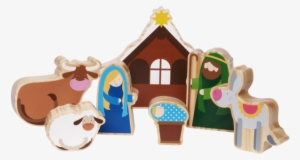 Wooden Nativity Scene Playing Fun, 7pts - Weihnachtskrippe Zum Spielen, 7-tlg.