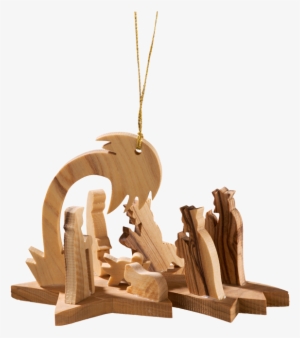 Nativity Scene On Comet, Olive Wood - Christmas Day