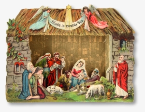 Berries Nativity Papermodelkiosk Com - Nativity Scene Vintage Clipart ...