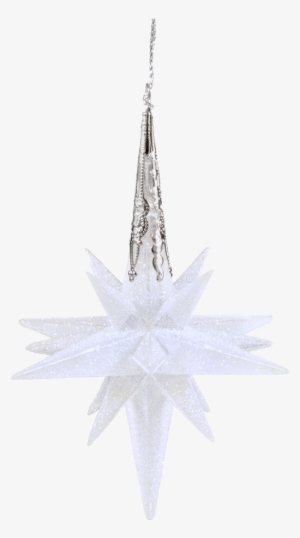 Star With Glitter, White, 10,5cm - Christmas Ornament