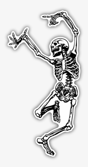 Dancing Skeleton Die Cut Bumper Sticker - Skeleton With Top Hat