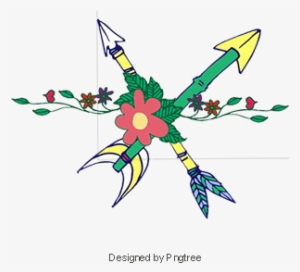 Bohemian, Bohemia, Flowers, Arrow Png And Psd - Portable Network Graphics