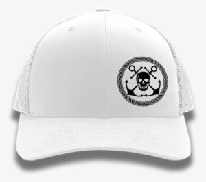 White Anchor & Skull Flexfit Trucker Hat - Flexfit Mænd Mesh Trucker Cap