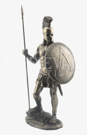 Spartan Warrior With Spear And Hoplite Shield Statue - Ancient Roman Soldier Statues