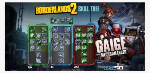 Created With The Skill Tree Builder On The Borderlands - Gaige Lvl 40 Build