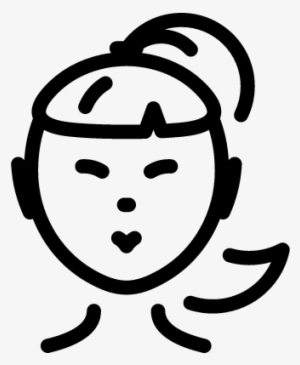 Woman Head With Ponytail Vector