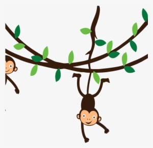 Vine Clipart Monkey Pencil And In Color Vine Clipart - Monkeys On A Vine