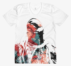 Biggie Floral Roses All Over Print Ladies Crew T Shirt - Active Shirt