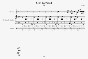 Clint Eastwood Sheet Music Composed By Gorillaz 1 Of - Gorillaz Clint Eastwood Notes