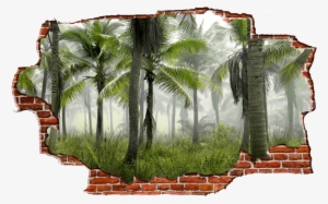 Zapwalls Decals Jungle Tree View Breaking Wall Nature - Palm Trees Forest