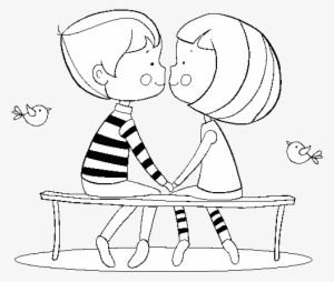 Desenho De Jovens Namorados Para - Dibujos De Jovenes Enamorados Para Colorear