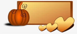 Pumpkin With Hearts Banner Clipart Png For Web